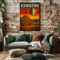 Eswatini Landscape Vintage Travel Poster PosterGoat