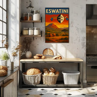 Eswatini Landscape Vintage Travel Poster PosterGoat