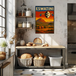 Eswatini Landscape Vintage Travel Poster PosterGoat