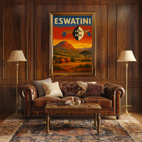 Eswatini Landscape Vintage Travel Poster PosterGoat