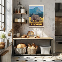 Eswatini Wildlife Safari Vintage Travel Poster PosterGoat