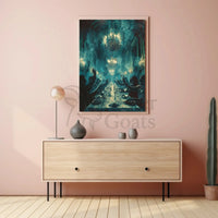 Ethereal Banquet in a Mystical Mansion Artistic Poster PosterGoat