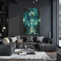 Ethereal Banquet in a Mystical Mansion Artistic Poster PosterGoat