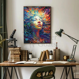 Ethereal Cosmic Transcendence Vibrant Colors Abstract Artistic Poster PosterGoat