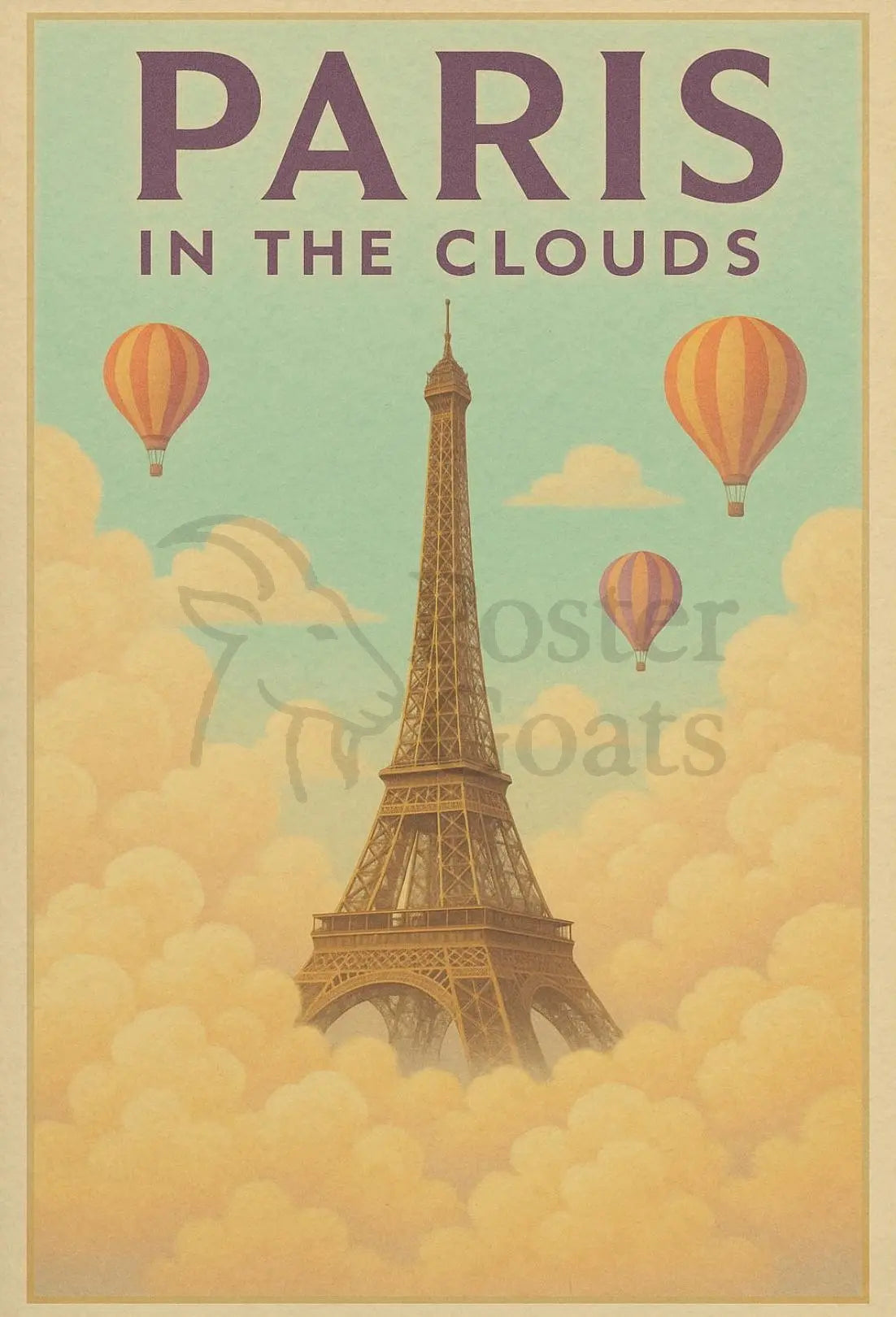 Ethereal Eiffel Dreamscape Paris Travel Poster PosterGoat