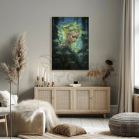 Ethereal Forest Muse in Mystical Setting Artistic Poster PosterGoat