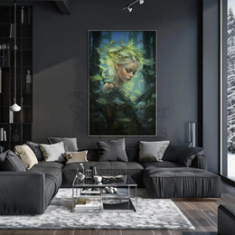 Ethereal Forest Muse in Mystical Setting Artistic Poster PosterGoat
