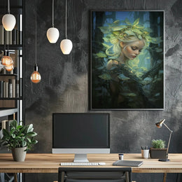 Ethereal Forest Muse in Mystical Setting Artistic Poster PosterGoat
