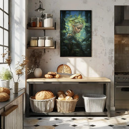 Ethereal Forest Muse in Mystical Setting Artistic Poster PosterGoat