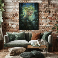 Ethereal Forest Muse in Mystical Setting Artistic Poster PosterGoat
