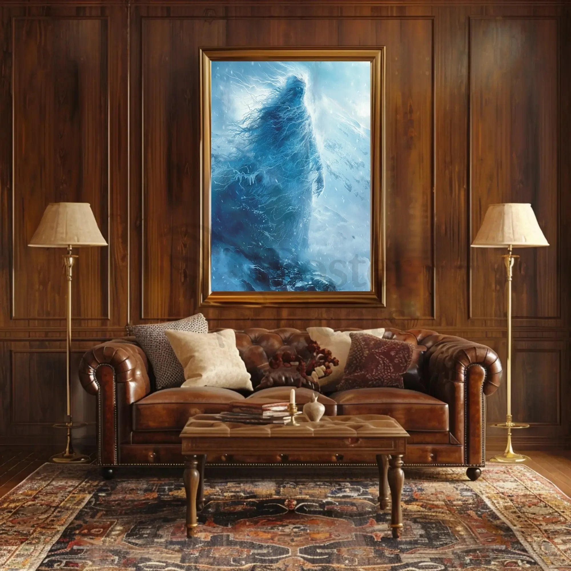 Ethereal Ghostly Presence in Wintry Artistic Poster PosterGoat