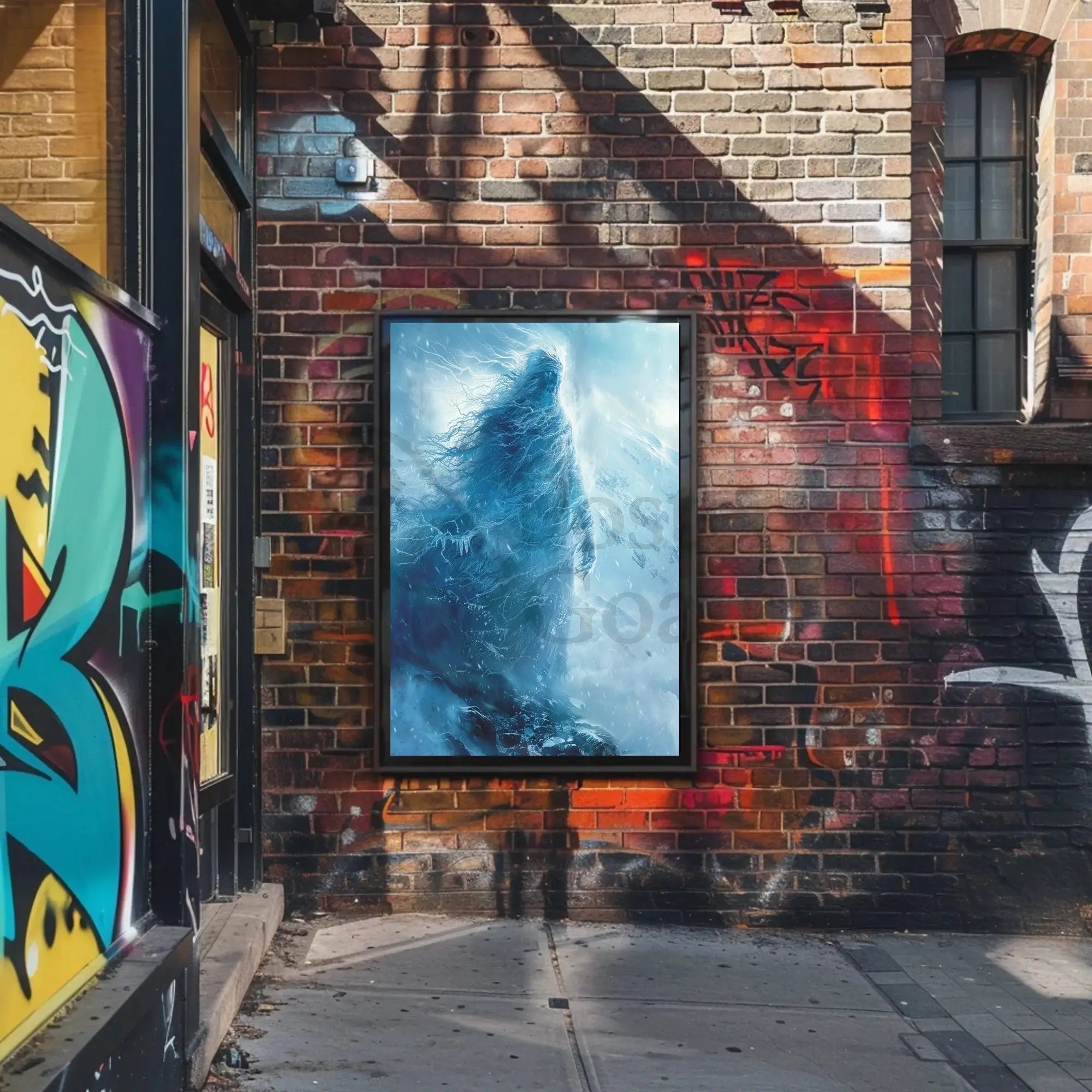 Ethereal Ghostly Presence in Wintry Artistic Poster PosterGoat