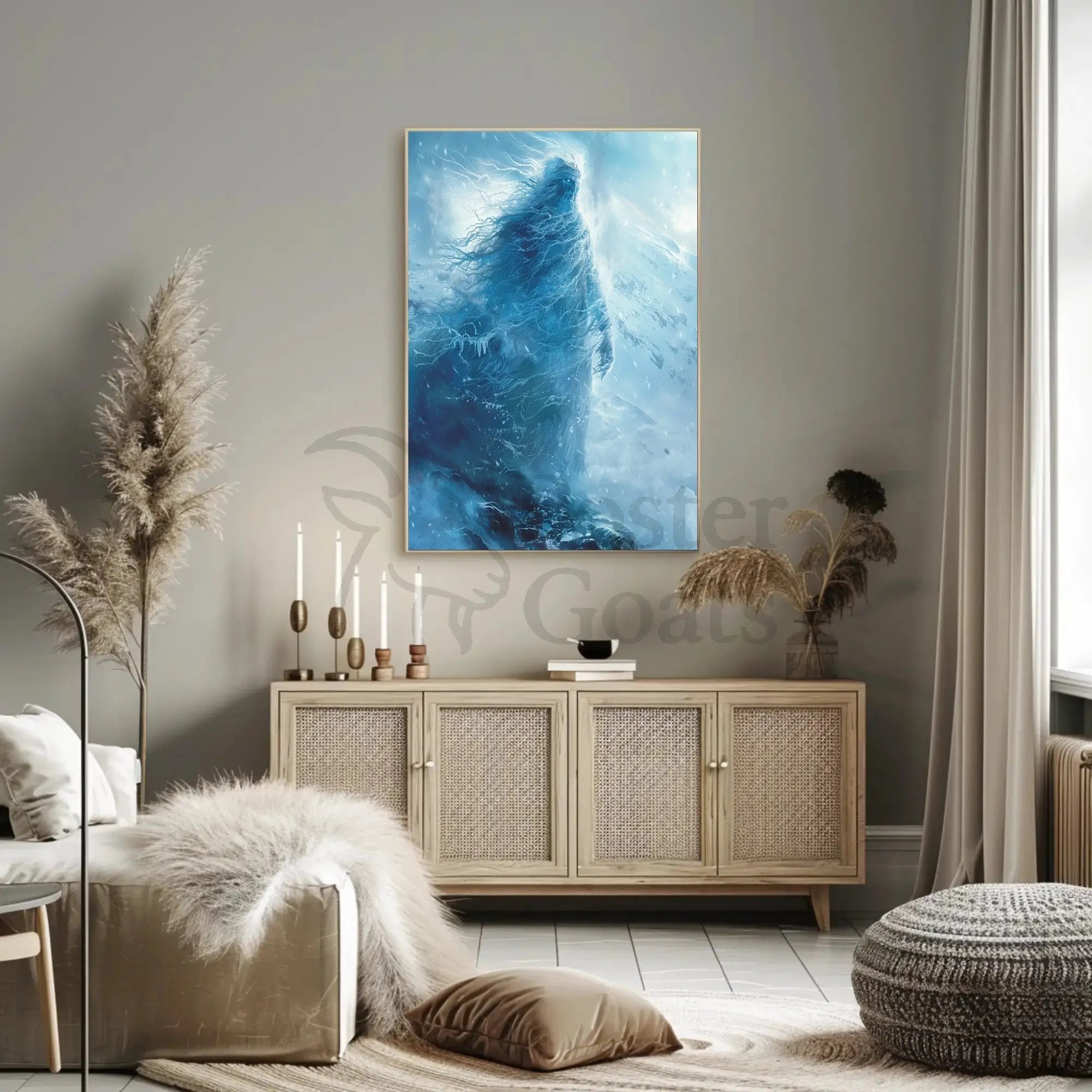 Ethereal Ghostly Presence in Wintry Artistic Poster PosterGoat