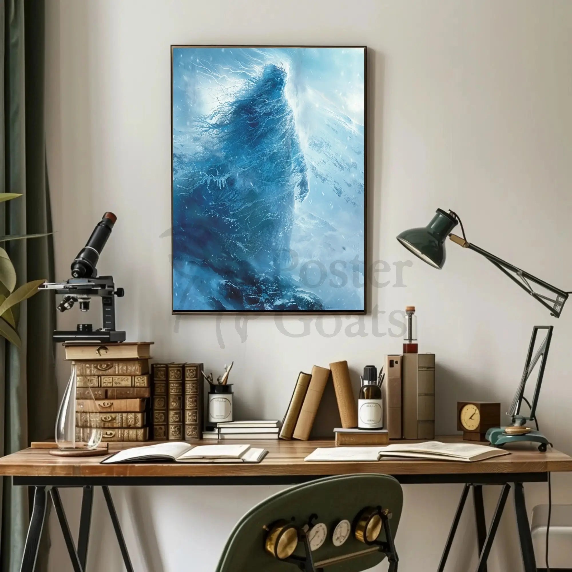Ethereal Ghostly Presence in Wintry Artistic Poster PosterGoat