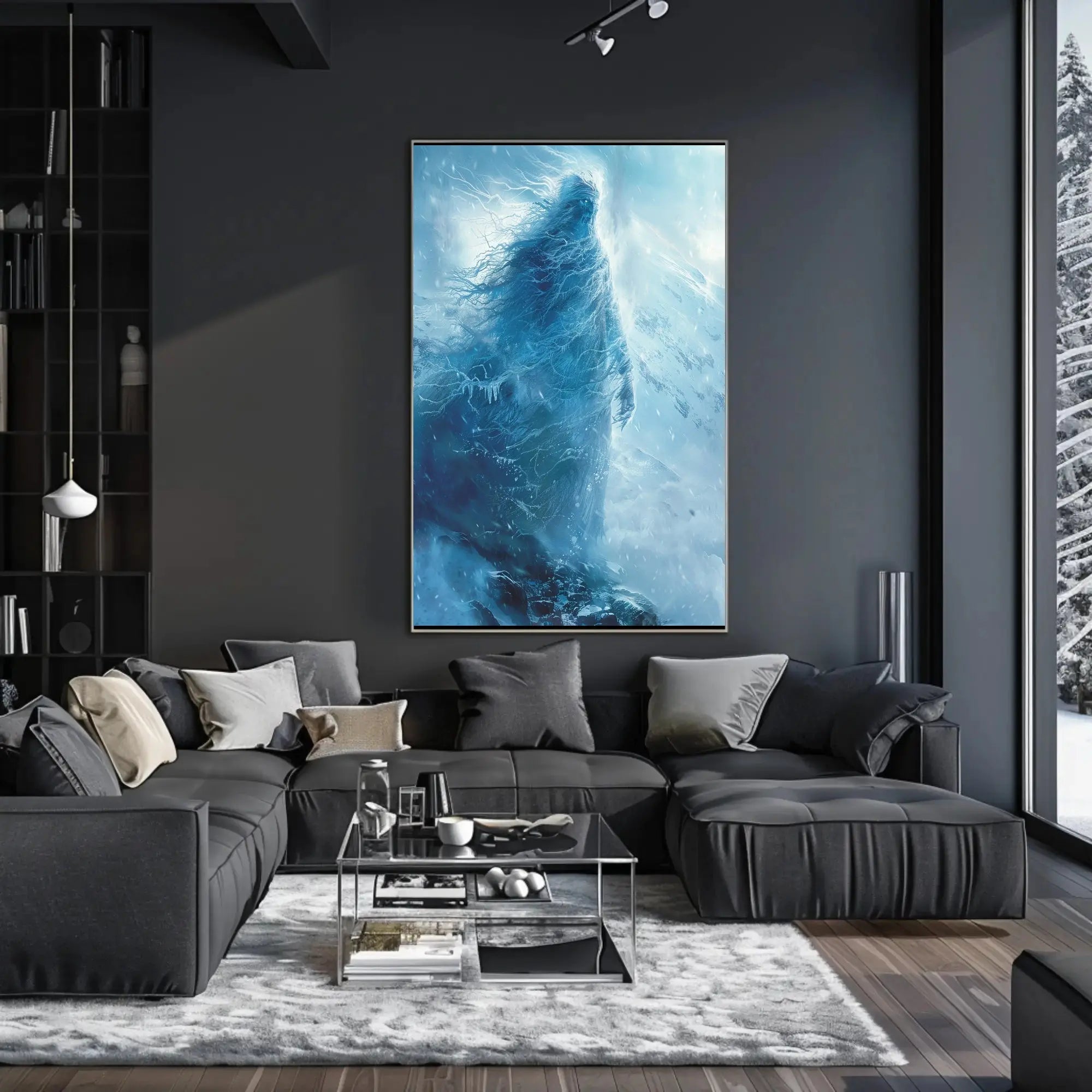 Ethereal Ghostly Presence in Wintry Artistic Poster PosterGoat