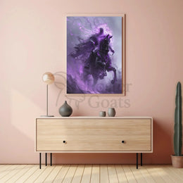 Ethereal Horseman in Misty Realm Fantasy Poster PosterGoat