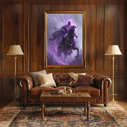 Ethereal Horseman in Misty Realm Fantasy Poster PosterGoat