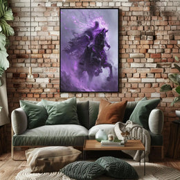 Ethereal Horseman in Misty Realm Fantasy Poster PosterGoat