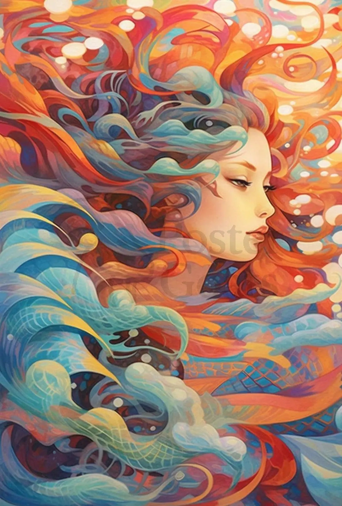 Ethereal Mermaid Fantasy Art Design Poster PosterGoat