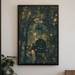 Ethereal Nightscape Silhouette Art - Artistic Poster PosterGoat