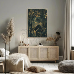 Ethereal Nightscape Silhouette Art - Artistic Poster PosterGoat