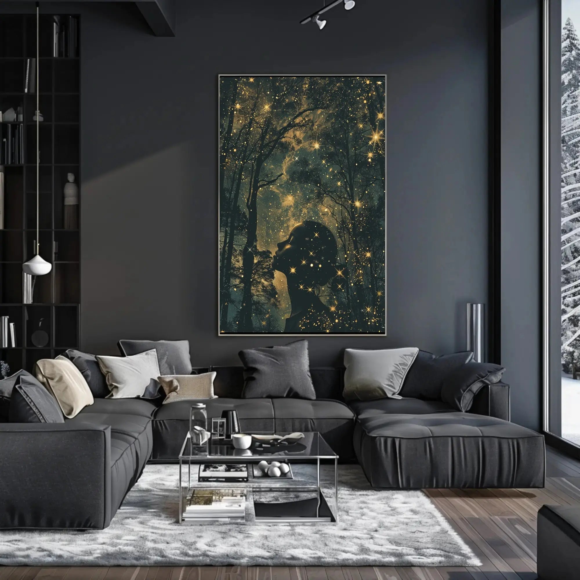 Ethereal Nightscape Silhouette Art - Artistic Poster PosterGoat