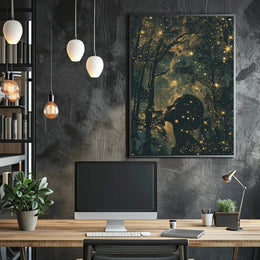 Ethereal Nightscape Silhouette Art - Artistic Poster PosterGoat