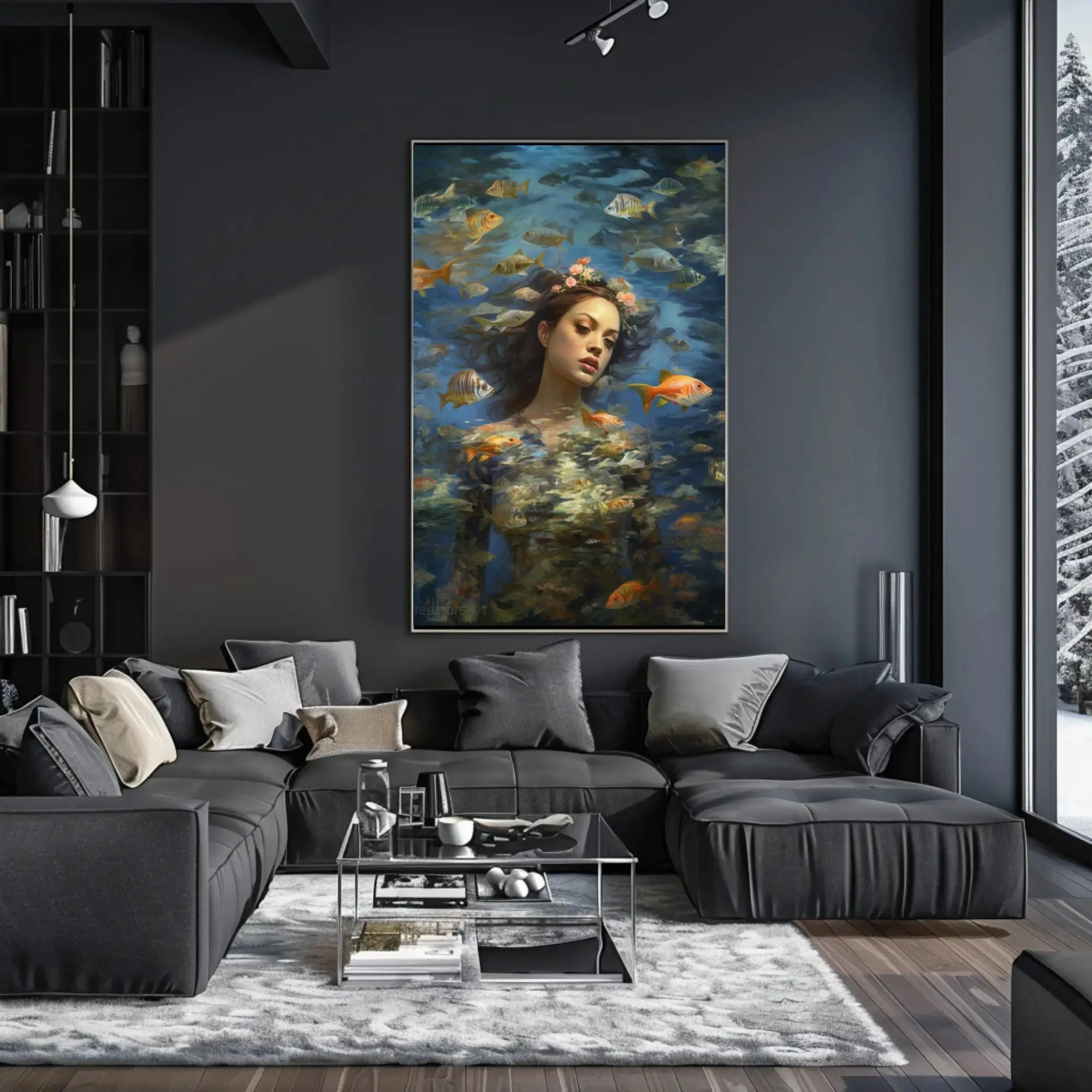 Ethereal Serenity Underwater Fantasy Art, Artistic Poster PosterGoat