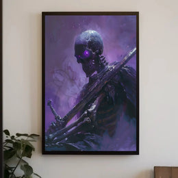 Ethereal Skeletal Warrior Dark Fantasy Artistic Poster PosterGoat