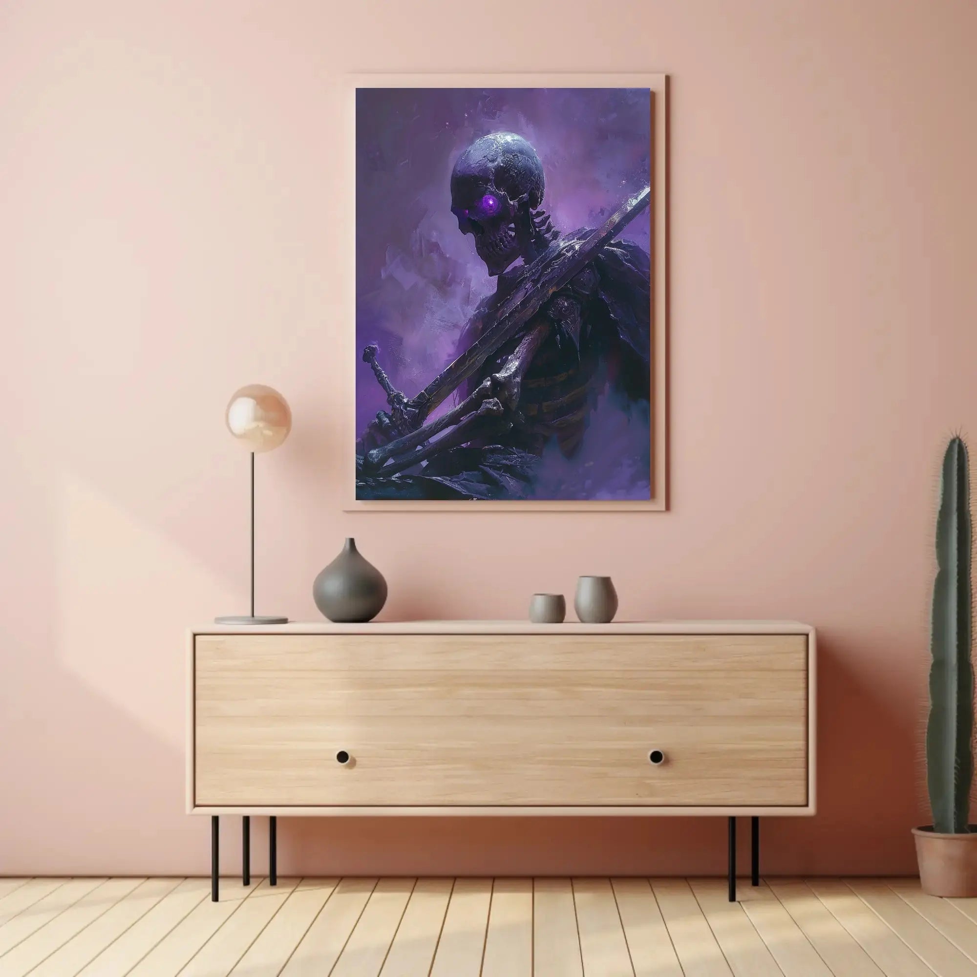 Ethereal Skeletal Warrior Dark Fantasy Artistic Poster PosterGoat