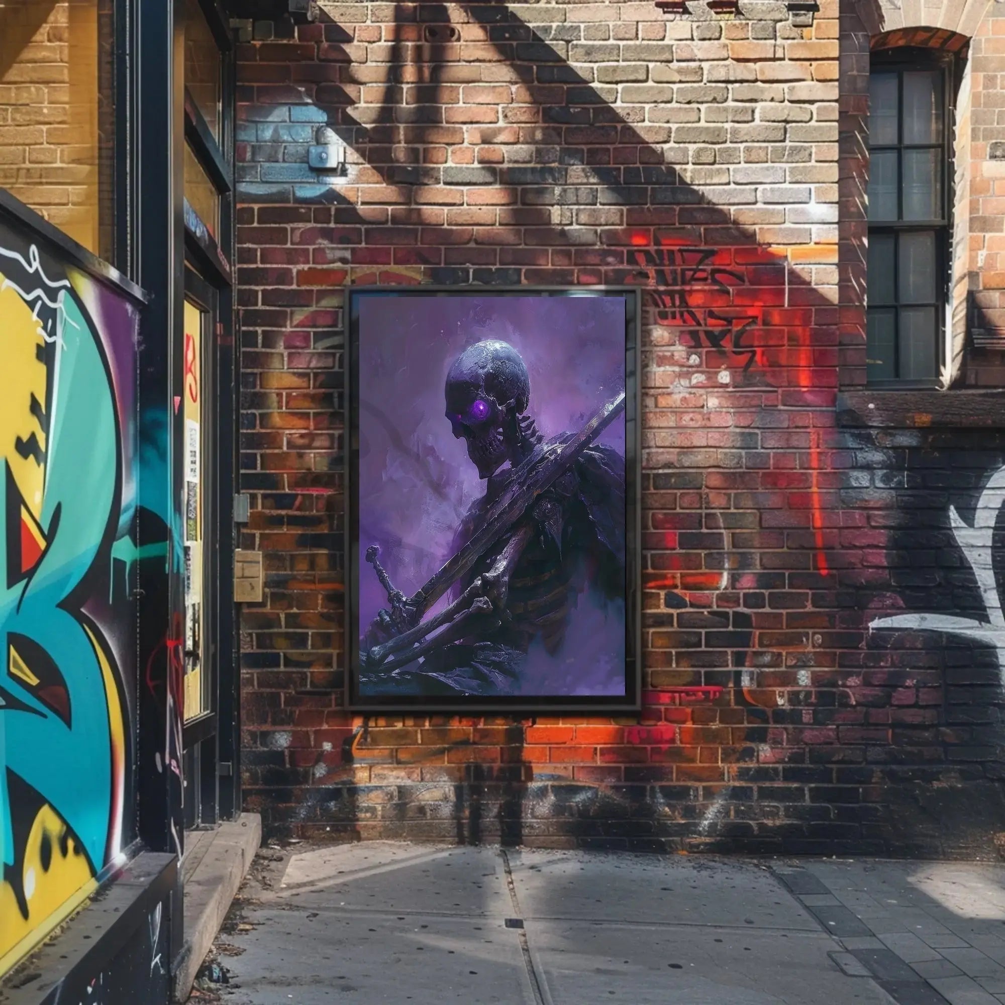 Ethereal Skeletal Warrior Dark Fantasy Artistic Poster PosterGoat
