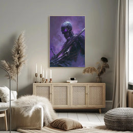 Ethereal Skeletal Warrior Dark Fantasy Artistic Poster PosterGoat