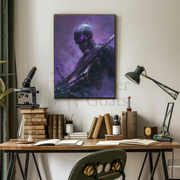Ethereal Skeletal Warrior Dark Fantasy Artistic Poster PosterGoat