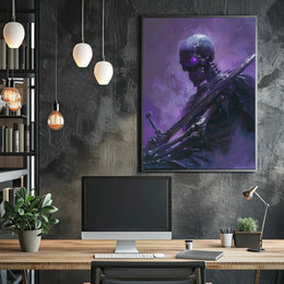 Ethereal Skeletal Warrior Dark Fantasy Artistic Poster PosterGoat