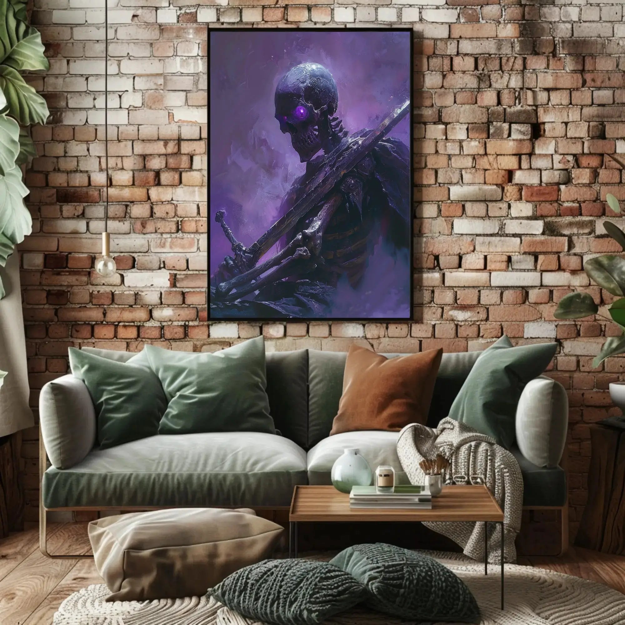 Ethereal Skeletal Warrior Dark Fantasy Artistic Poster PosterGoat