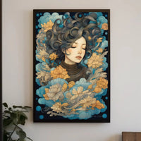 Ethereal Woman Floral Dreamscape Artistic Poster PosterGoat