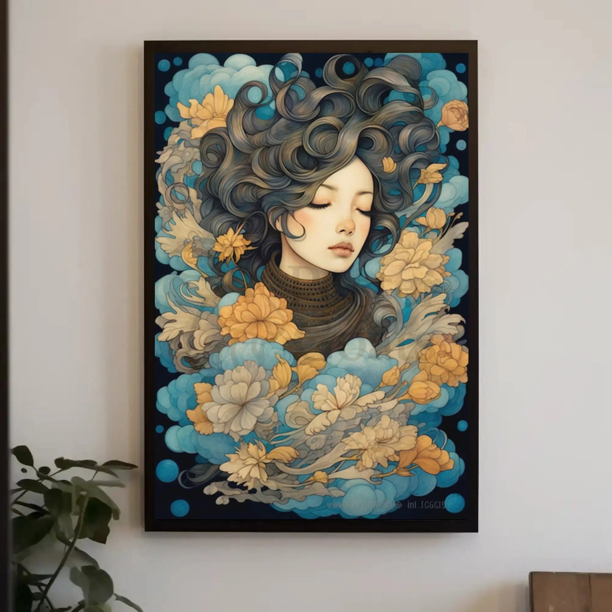 Ethereal Woman Floral Dreamscape Artistic Poster PosterGoat
