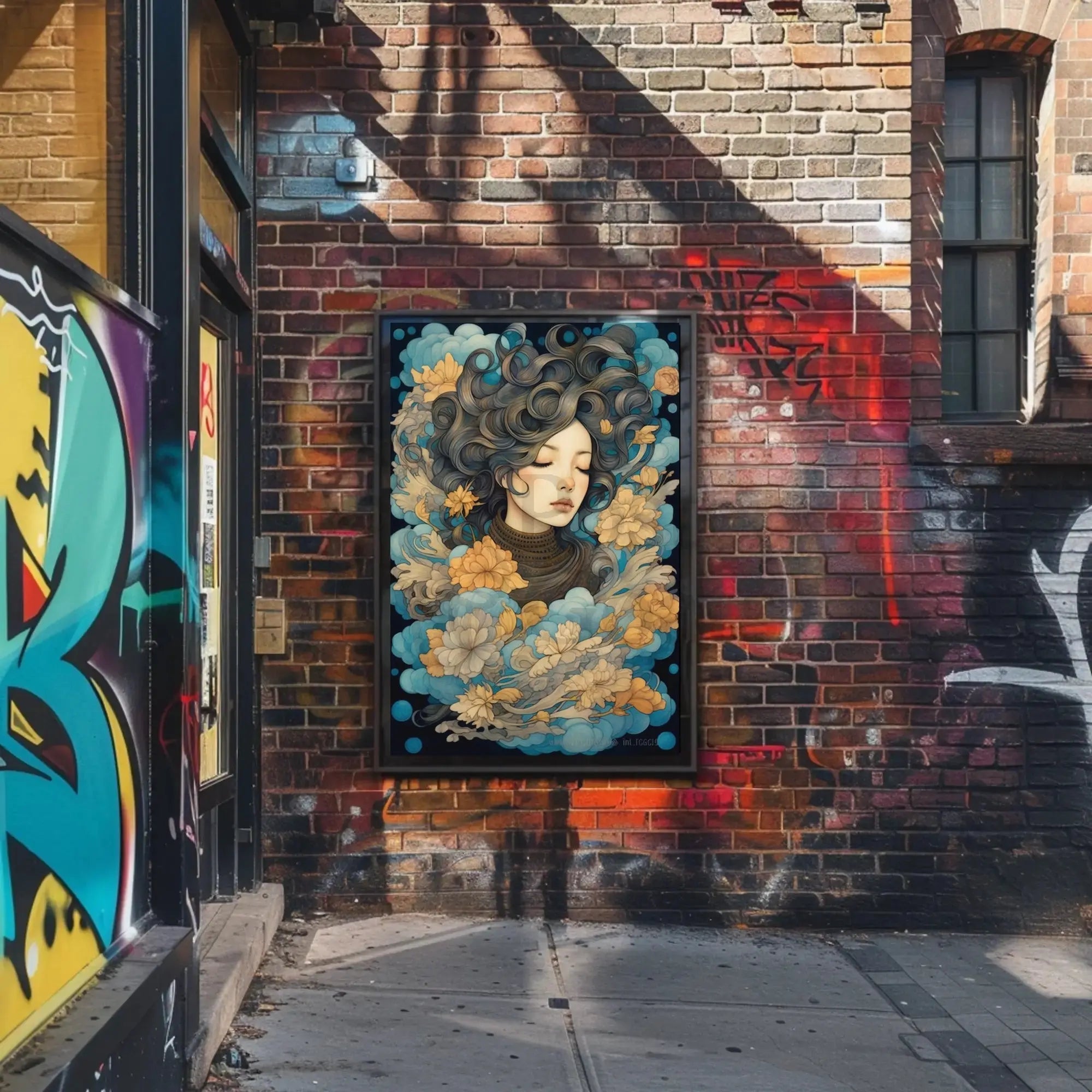 Ethereal Woman Floral Dreamscape Artistic Poster PosterGoat