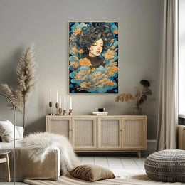 Ethereal Woman Floral Dreamscape Artistic Poster PosterGoat
