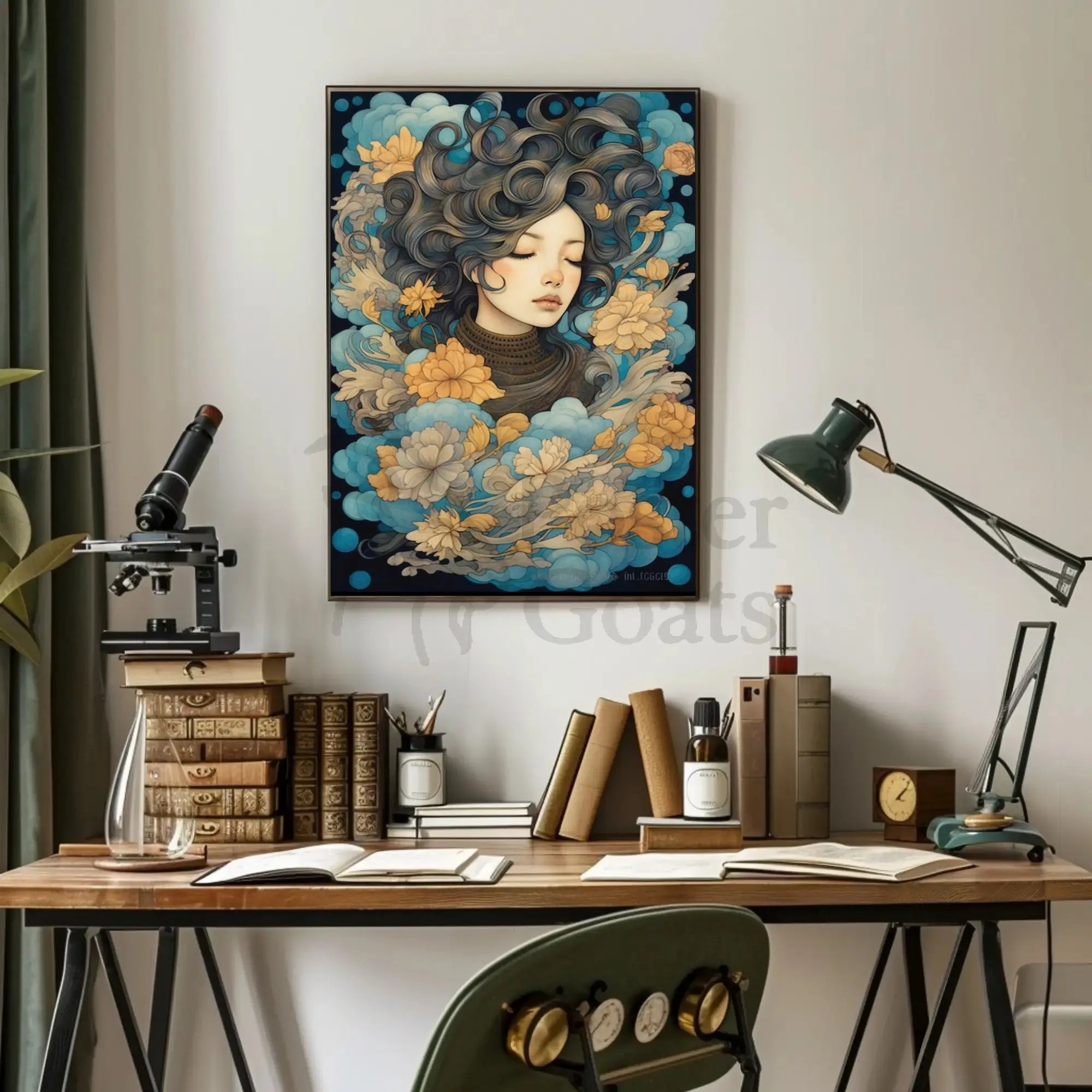 Ethereal Woman Floral Dreamscape Artistic Poster PosterGoat