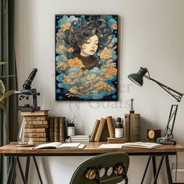 Ethereal Woman Floral Dreamscape Artistic Poster PosterGoat