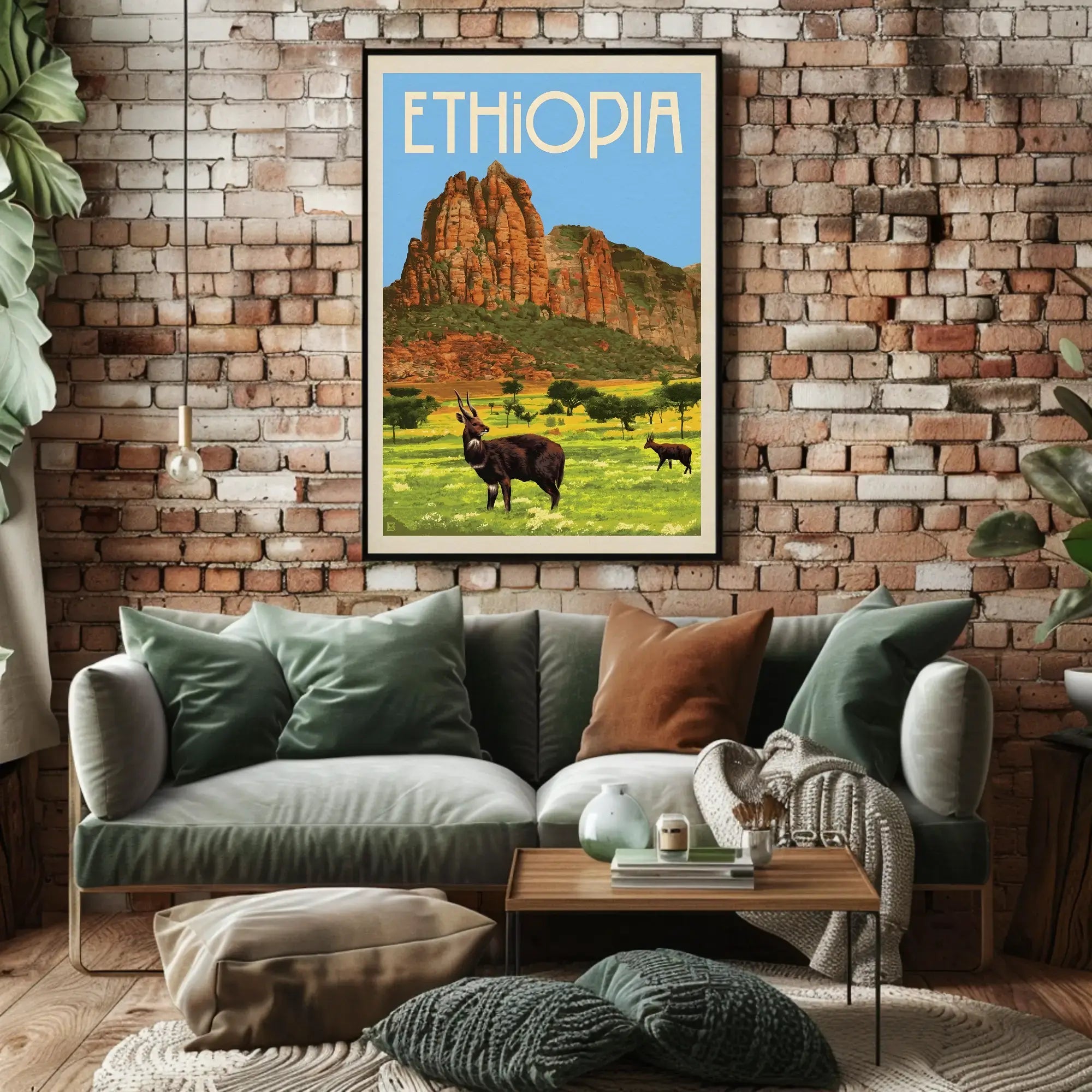 Ethiopian Adventure Vintage Landscape Travel Exploration Poster PosterGoat