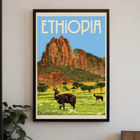 Ethiopian Adventure Vintage Landscape Travel Exploration Poster PosterGoat