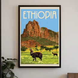 Ethiopian Adventure Vintage Landscape Travel Exploration Poster PosterGoat