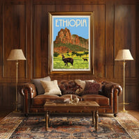 Ethiopian Adventure Vintage Landscape Travel Exploration Poster PosterGoat