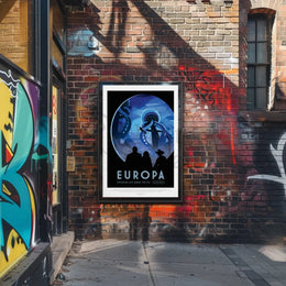 Europa's Icy Adventure Awaits Futuristic Sci-Fi Poster PosterGoat