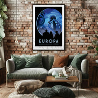Europa's Icy Adventure Awaits Futuristic Sci-Fi Poster PosterGoat