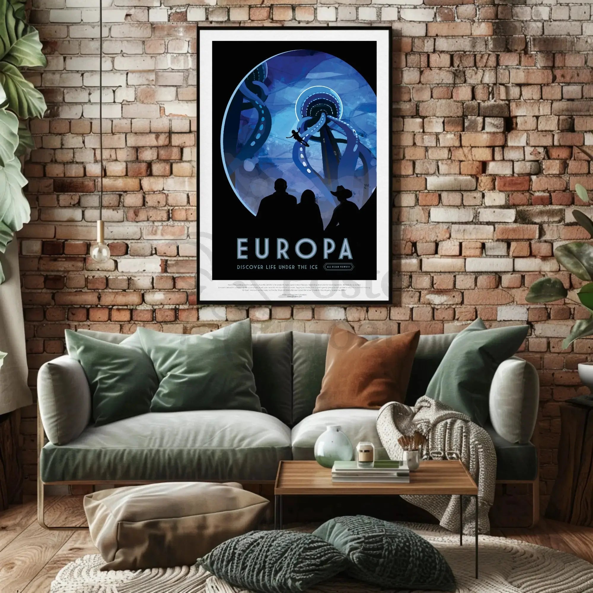 Europa's Icy Adventure Awaits Futuristic Sci-Fi Poster PosterGoat
