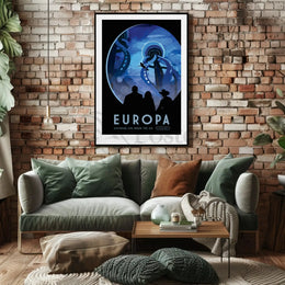 Europa's Icy Adventure Awaits Futuristic Sci-Fi Poster PosterGoat