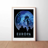 Europa's Icy Adventure Awaits Futuristic Sci-Fi Poster PosterGoat